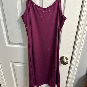Elegant Purple Sparkly Sleeveless Dress --Women's Small